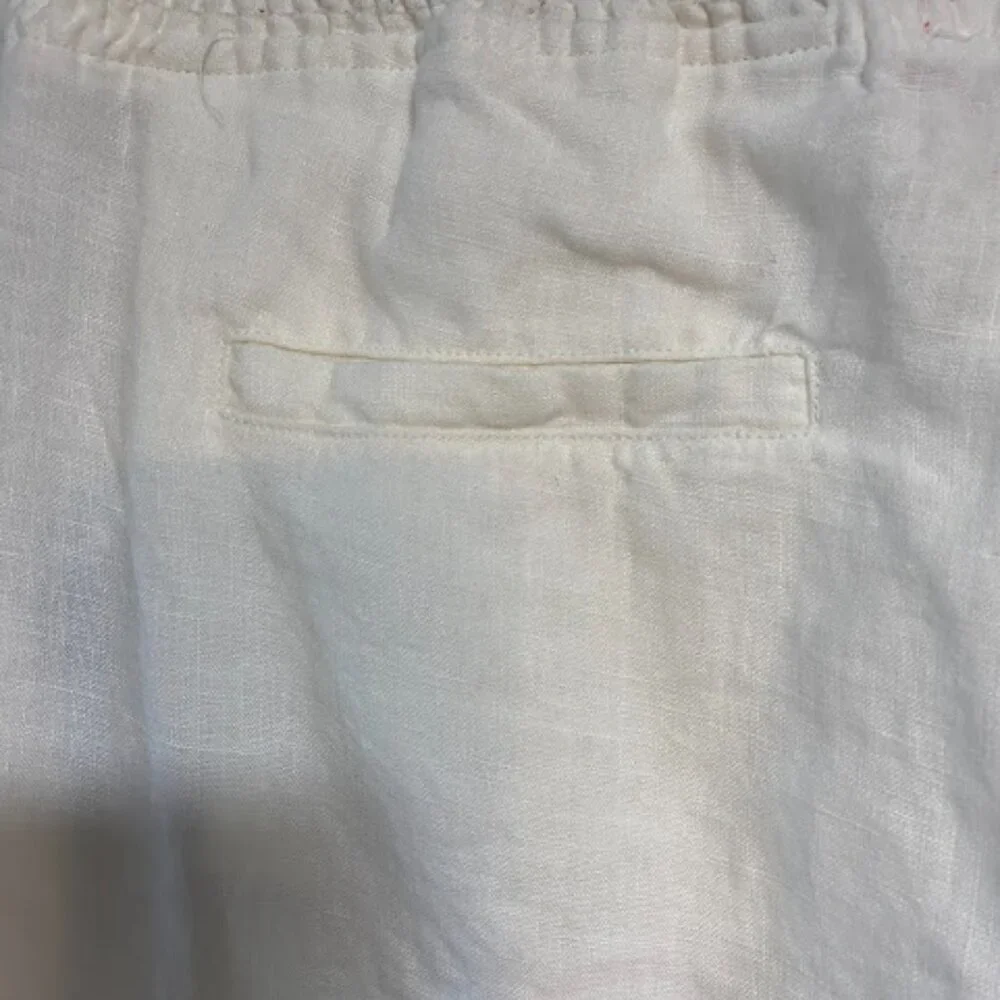 GUESS White Linen Women's Drawstring Relaxed Pants Size S - Picture 10 of 11